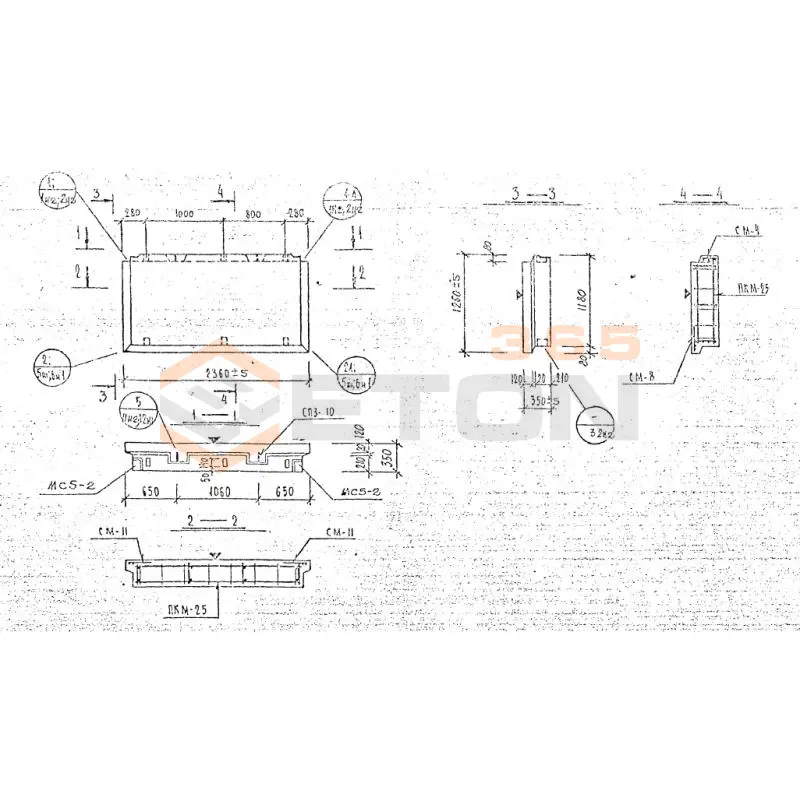 Панели наружных стен Серия 1.232 КЛ-2 НР 1-24-12-35 м (1.232 КЛ-2)
