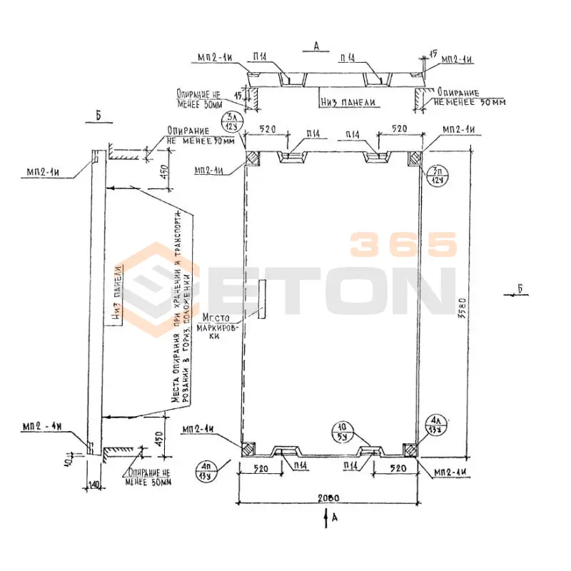 Панели перекрытий Альбом РМ 2283 П 3621 (Альбом РМ 2283)