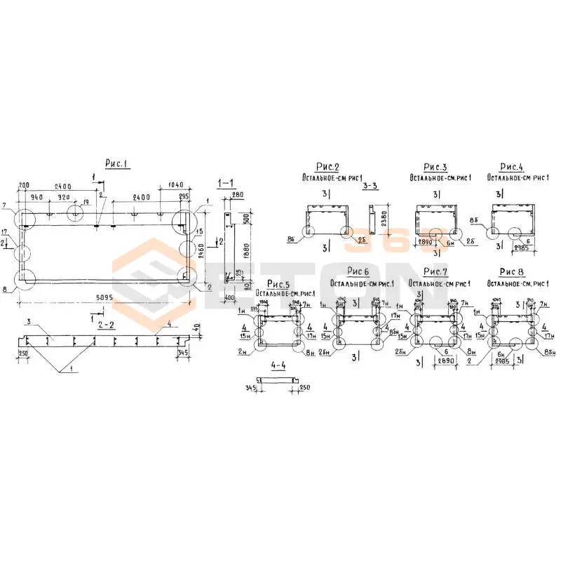 Панели парапета Серия 1.138.1-17 1НЧ 59-25-40-50 л-3,1 (1.138.1-17)