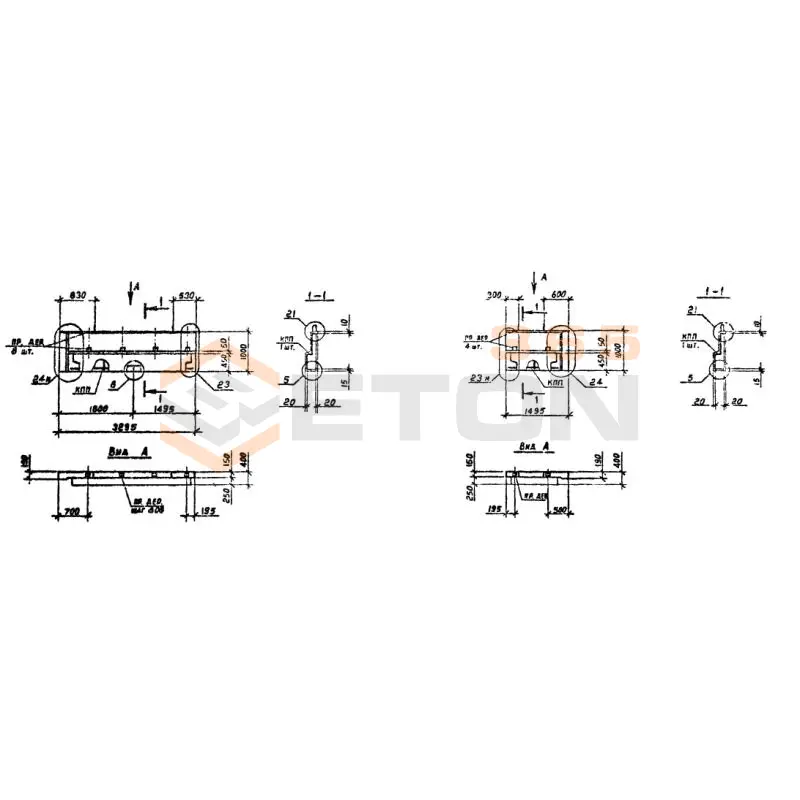 Панели наружных стен Серия 1.090.1-7с 1ПСП 15-10-4 пс (1.090.1-7с)