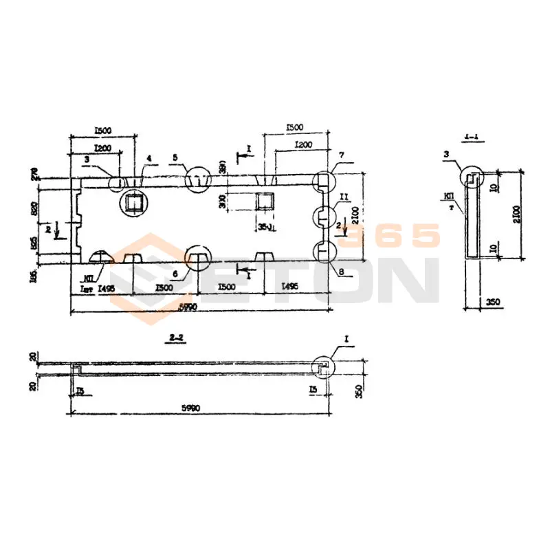 Панели наружных стен нулевого цикла Серия 1.090.1-7с 1ПСЦ 60-21-3,5 пс (1.090.1-7с)