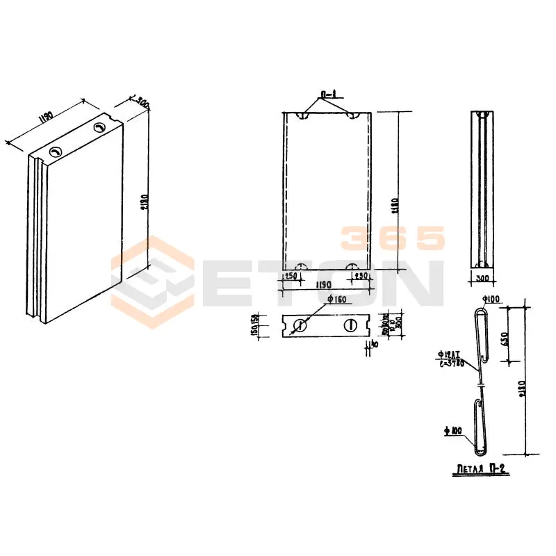 Блоки внутренних стен Серия 1.134-1 ВБ 12-22-3 (1.134-1)