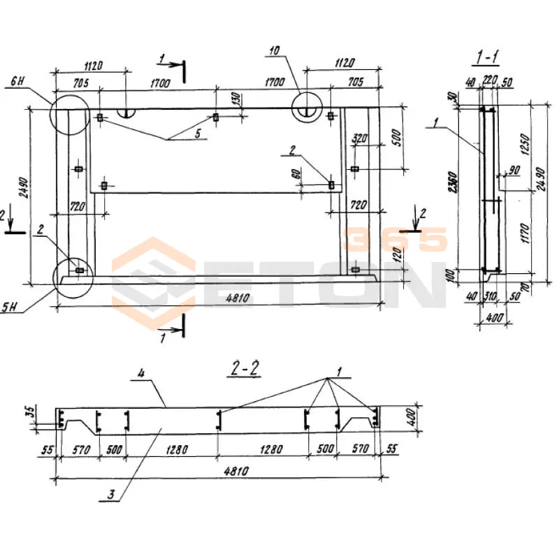Панели парапетные Серия 1.100.1-7 1НЧ 48-25-40-50 л