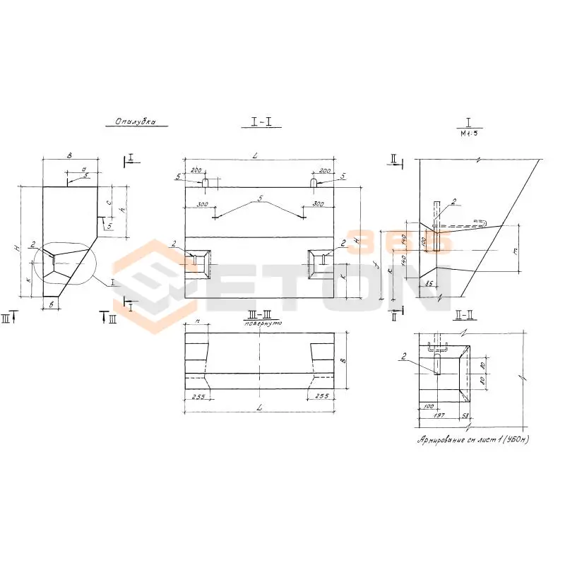 Утяжелители сборные железобетонные охватывающего типа Проект 10156и 1УБОм 1020-15