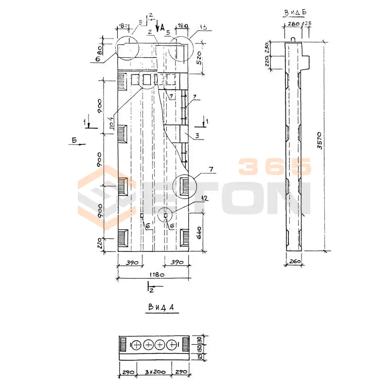 Вентблоки-диафрагмы жесткости Серия 1.034.1-1/90 1ВД 36-12-26