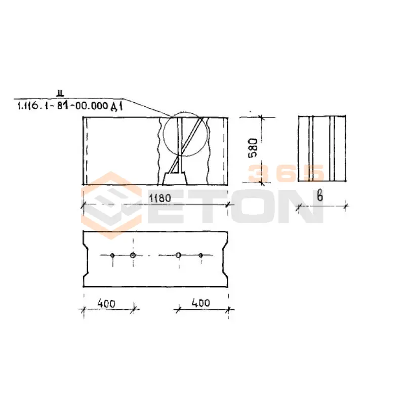 Фундаментные блоки сплошные ФБС серия 1.116.1-8 и ГОСТ 13579-78 ФБС 12-4-6 т