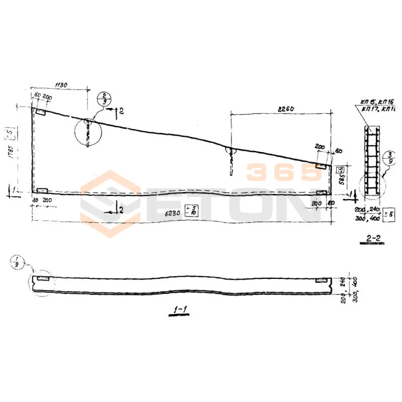Панели стеновые Серия СТ 02-31 ПСЛ 40-2д-1,8-6,25 (СТ 02-31)