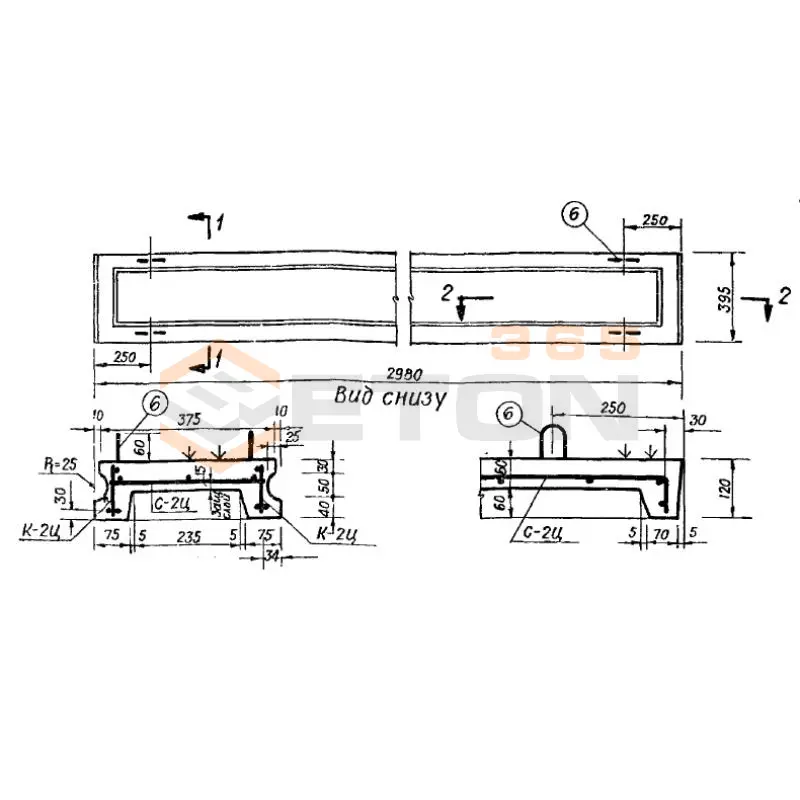 Панели для сборно-монолитных перекрытий Серия ИИ 01-02 ЦА 2 (ИИ 01-02)