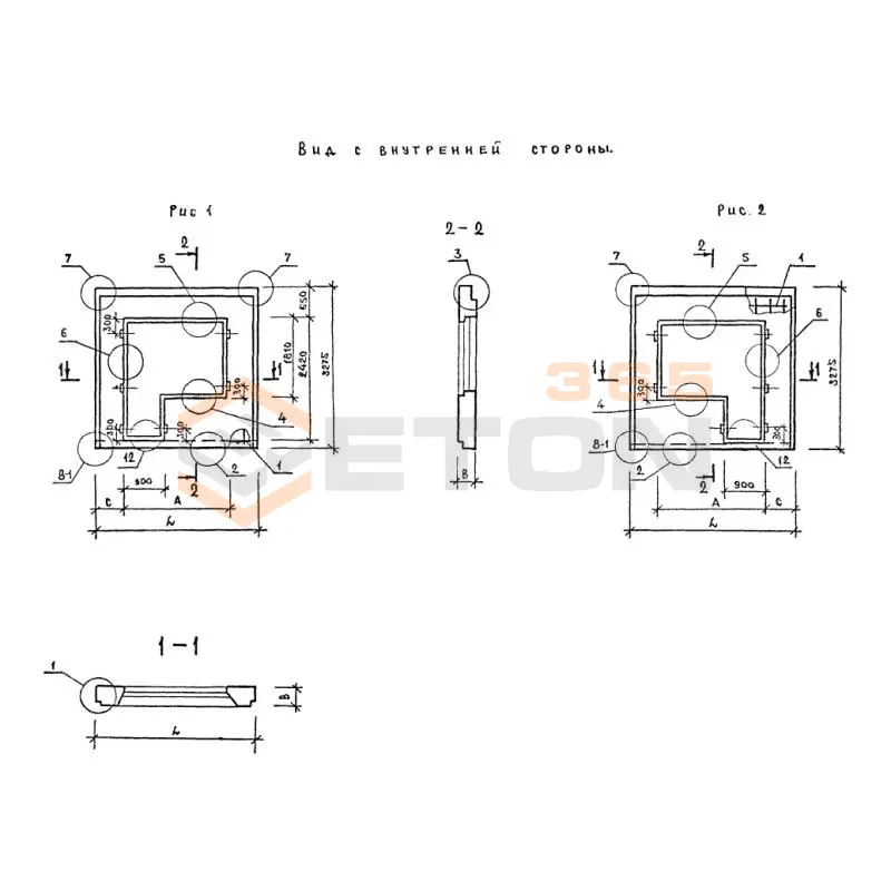 Панели наружных стен Серия 1.220.1-2 1ПСБ 36-33-4,0 п-2