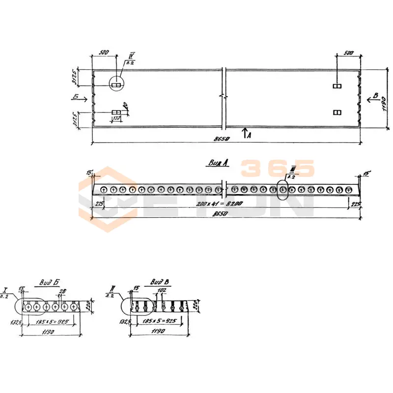 Плиты перекрытия многопустотные ПК шириной 1,2 метра Серия 1.041.1-3 ПК 86-12-8 к7