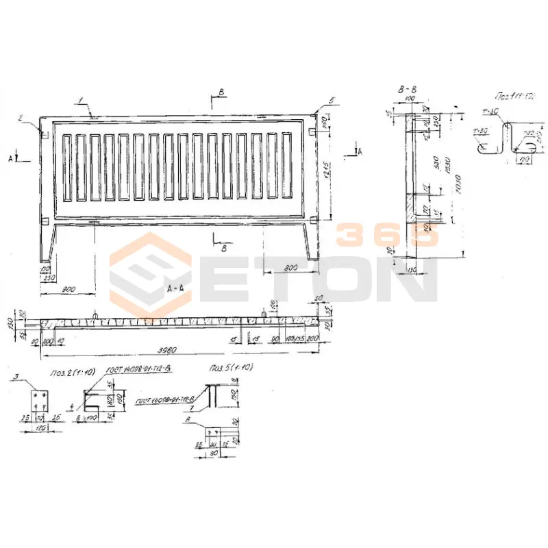 Панели оград Серия Б 3.017.1-4.03 ПО 40-20-13