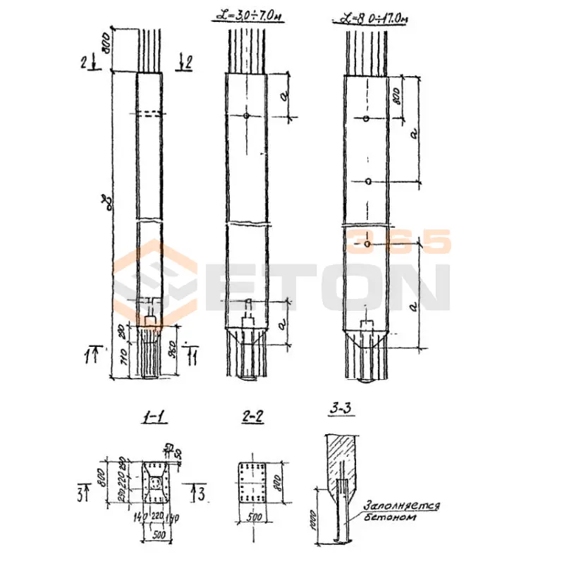 Стойки Серия 3.501.1-150 СТ 5,8-60-7