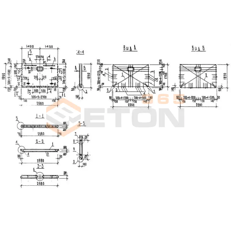 Одномодульные панели перекрытия Серия КУБ 2,5 МПС 30-19-16
