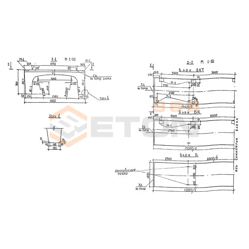 Плиты сводчатые (блоки) ИНВ 29100м БКТ 12 (ИНВ 29100м)