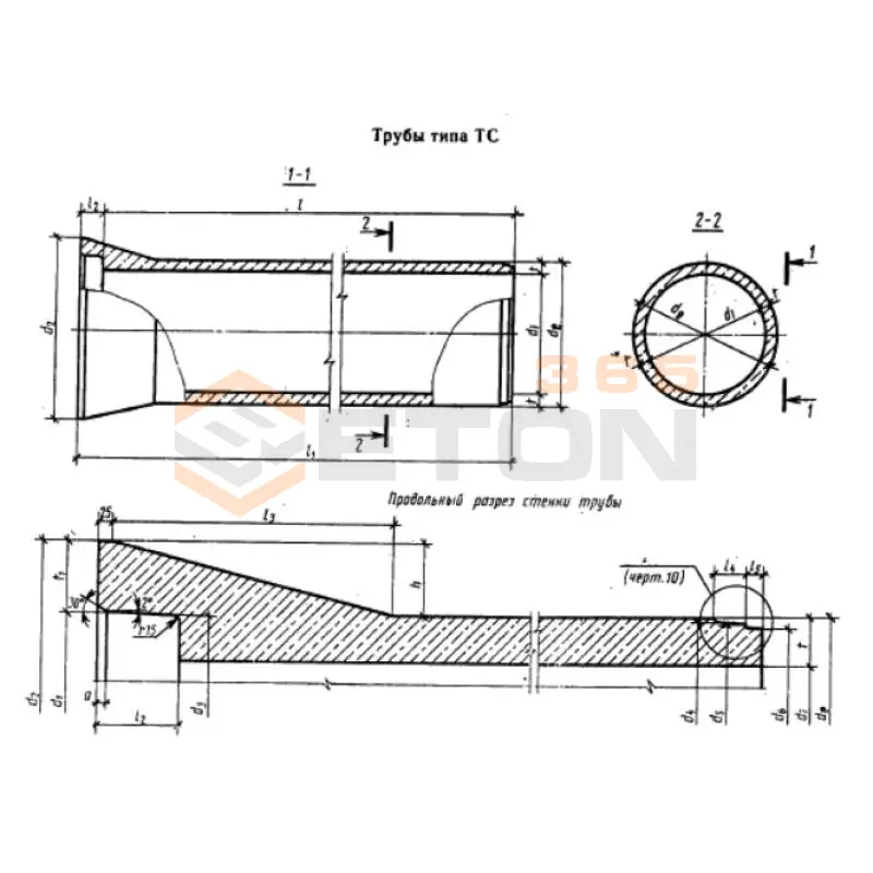 Трубы цилиндрические раструбные безнапорные ГОСТ 6482-2011 ТС 80-50-2