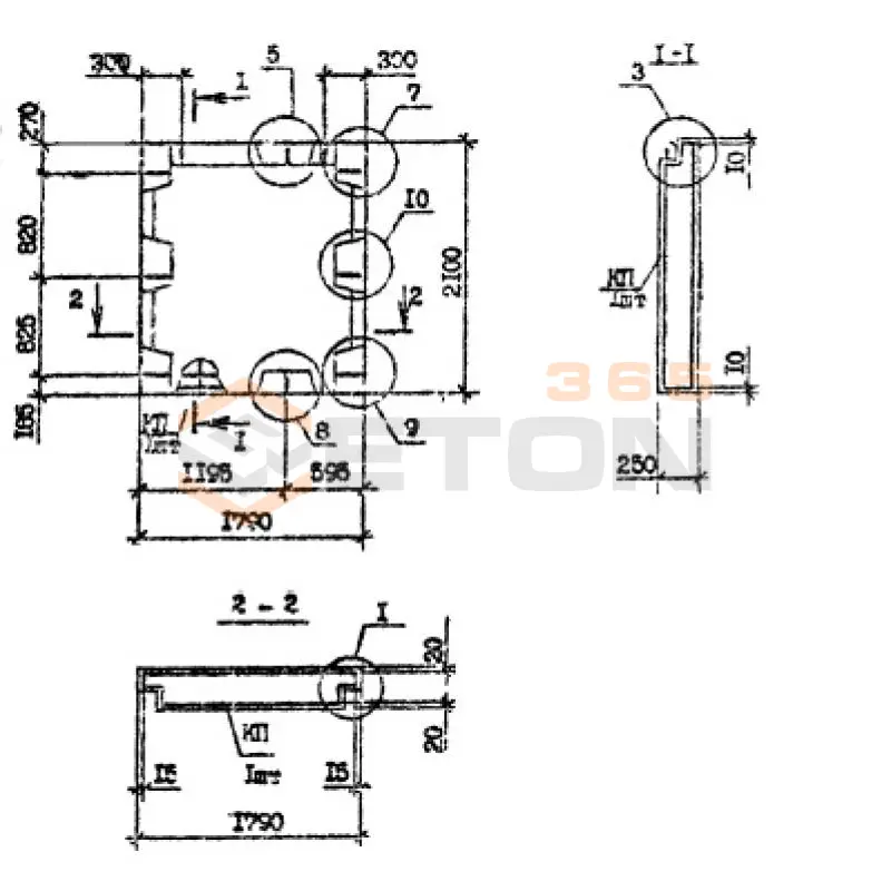 Панели наружных стен нулевого цикла Серия 1.090.1-7с ПСЦ 18-21-2,5 пс (1.090.1-7с)