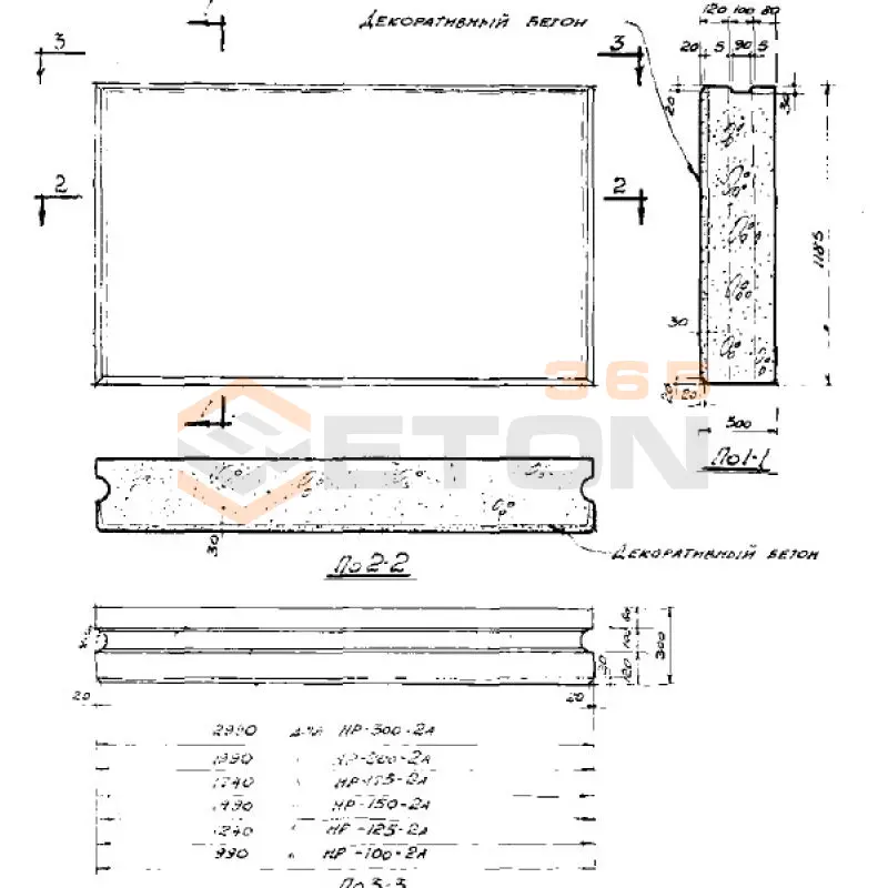 Блоки наружных стен Серия СТ 02-01 НР 300-2 А (СТ 02-01)