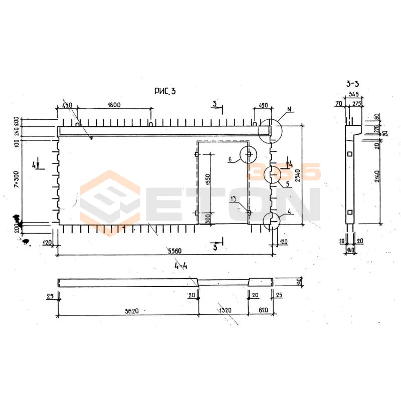 Диафрагмы жесткости серия 1.020-1/87 ( 1.020.1-7, 1.020-1/83, ИИ 04-1, 1.020.1-3пв ) 1ДПК 56-25 п пв