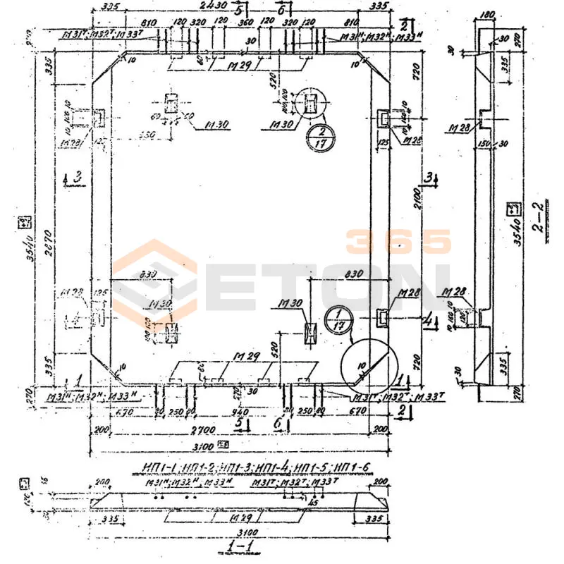 Плиты надколонные Серия 1.420-4 НП 1-4