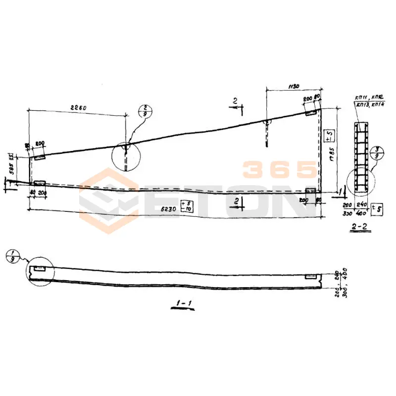 Панели стеновые Серия СТ 02-31 ПСЛ 40-2г-1,8-6,25 (СТ 02-31)