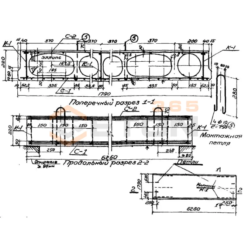 Панели с овальными пустотами Серия ИИ 01-02 ПОТ 64-18 (ИИ 01-02)