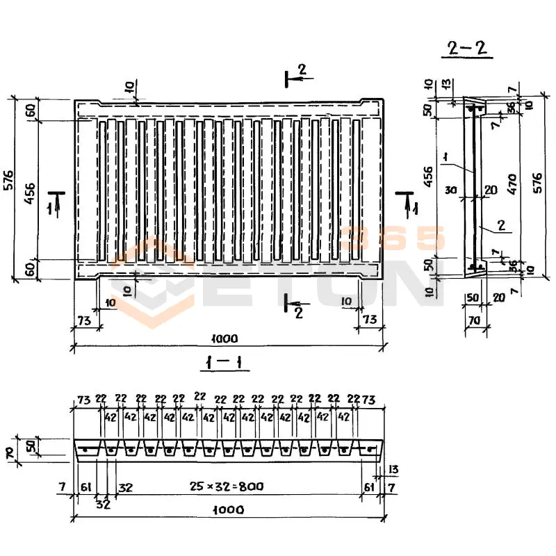 Решетки перекрытий каналов Серия 3.818.9-2 1РП 100-58