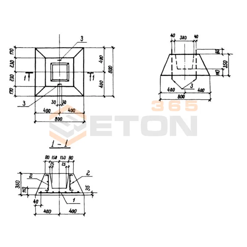 Фундаменты Серия 3.407.9-153 Ф 8-8 (3.407.9-153)