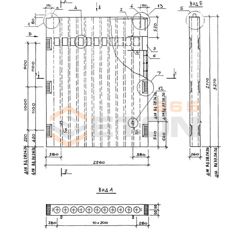 Вентблоки-диафрагмы жесткости Серия 1.034.1-1/90 ВД 28-26-26