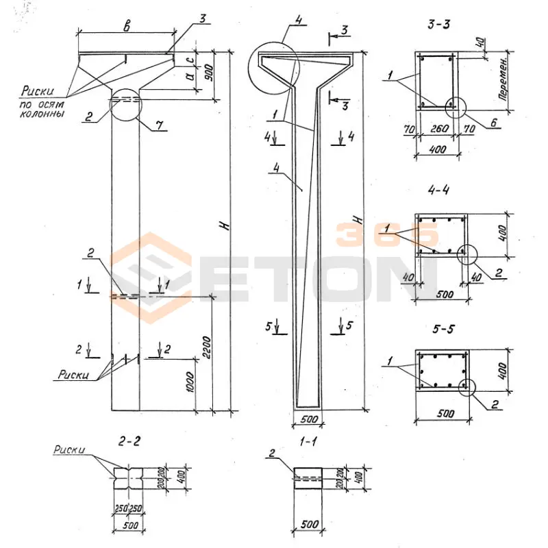 Колонны серия 3.015-1/92 ( 3.015-1/82 ) К 32-1