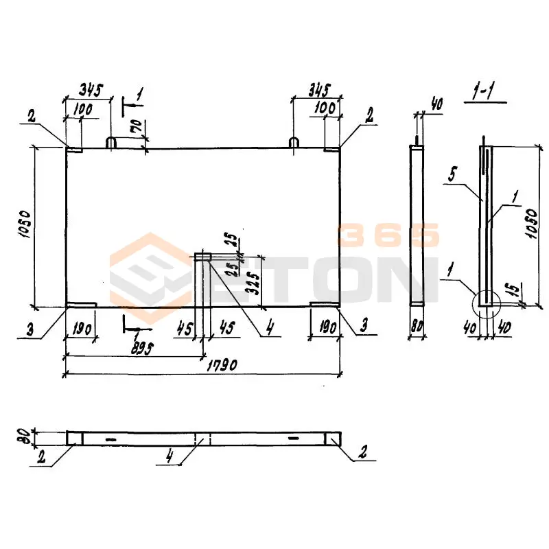 Панели ограждения Серия 3.818.9-2 ПОГ 179-105