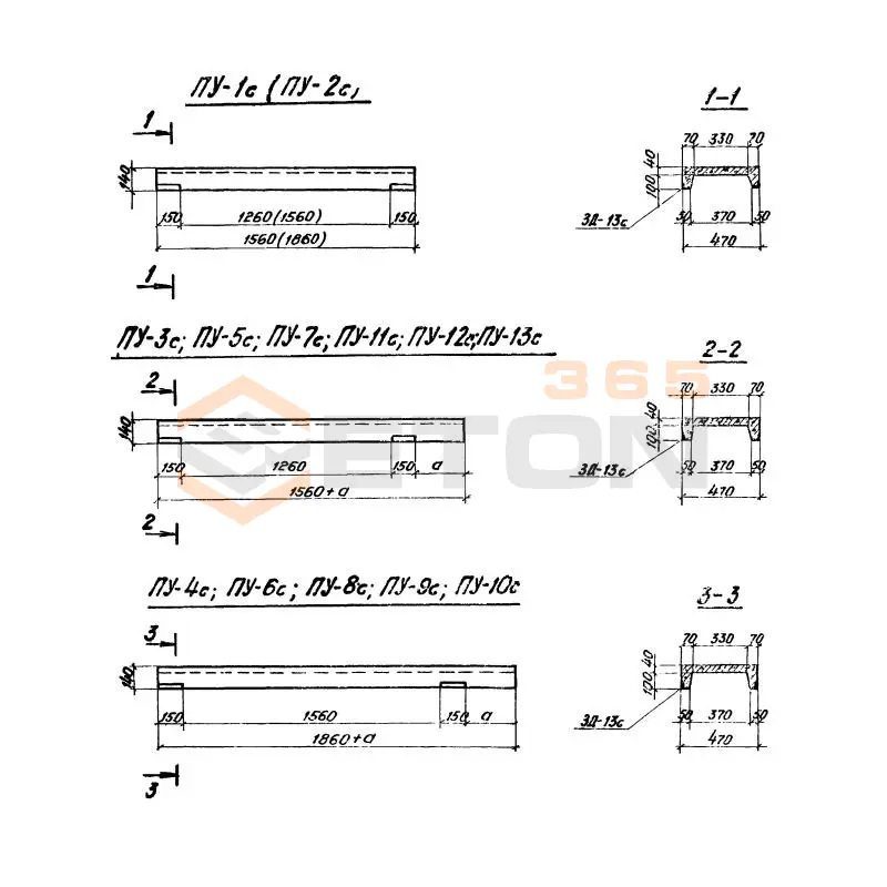 Плиты убежищ Серия 3.501-108 ПУ 5 с