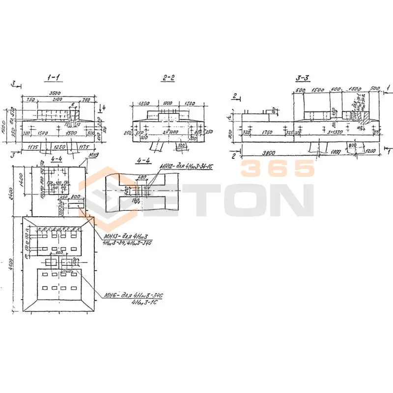 Насадки для устоев и промежуточных опор Серия 3.501.1-150 4НМ 3-34-1 с
