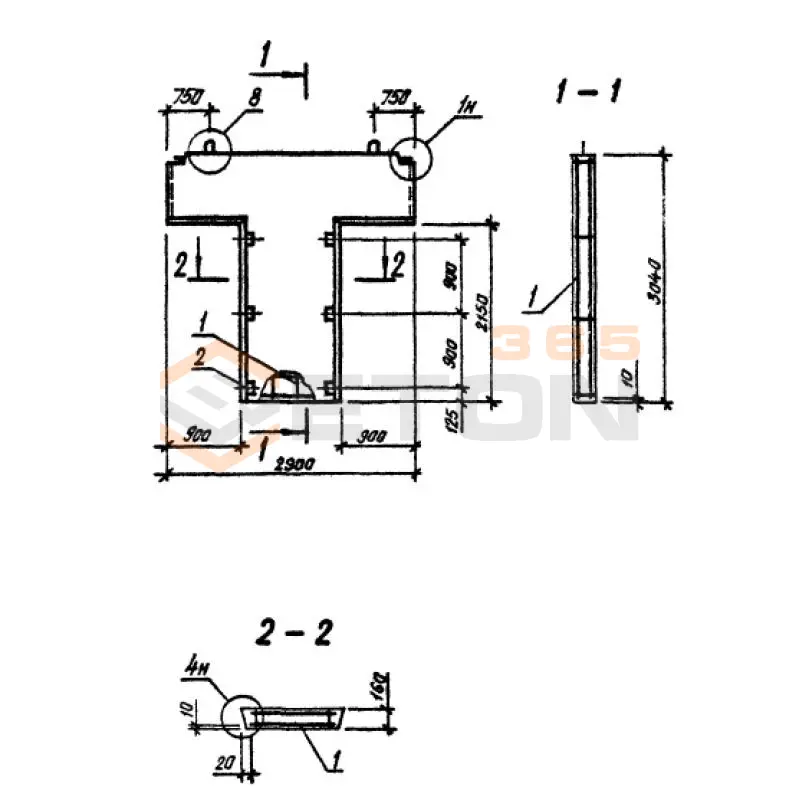 Панели внутренних стен Серия 1.090.1-3пв ПВТ 30-30-9-1 т пв (1.090.1-3пв)