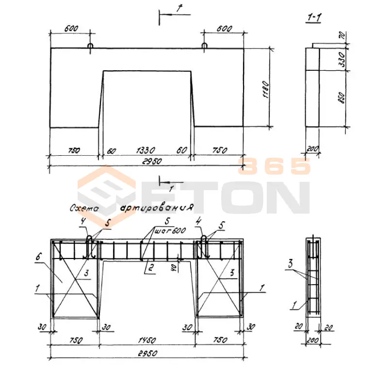 Опоры лотков Серия 1.100.1-7 ОЛ 30-12-20 л
