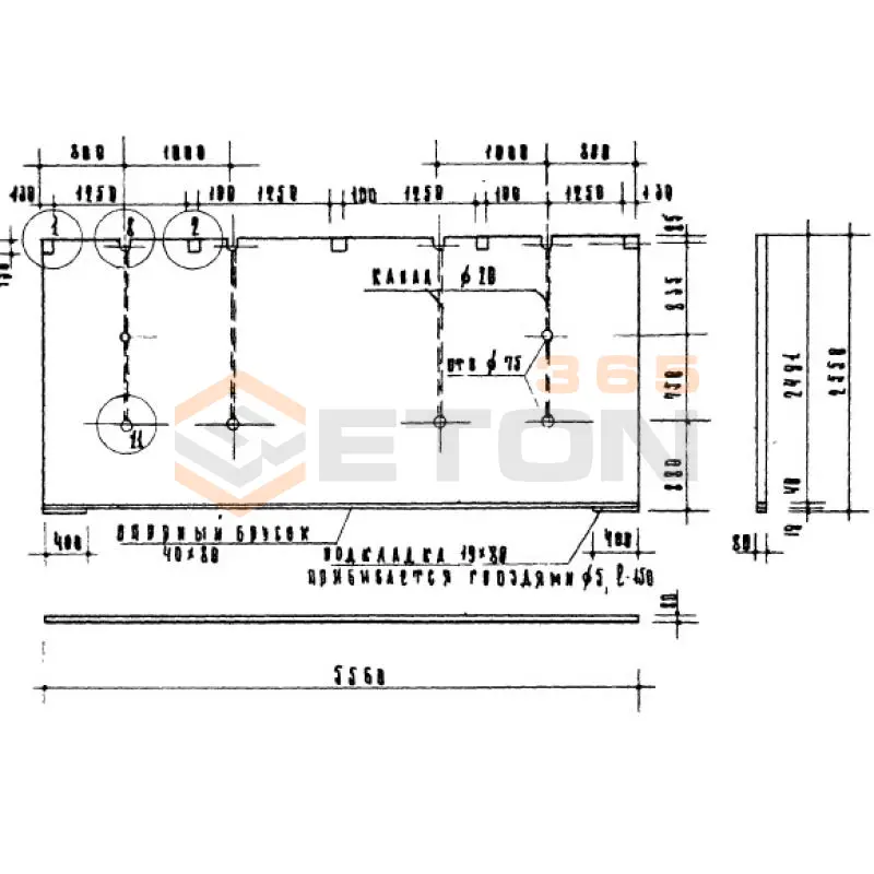 Гипсобетонные и шлакобетонные перегородки Серия ИИ 03-04 ПГ 1 а (ИИ 03-04)