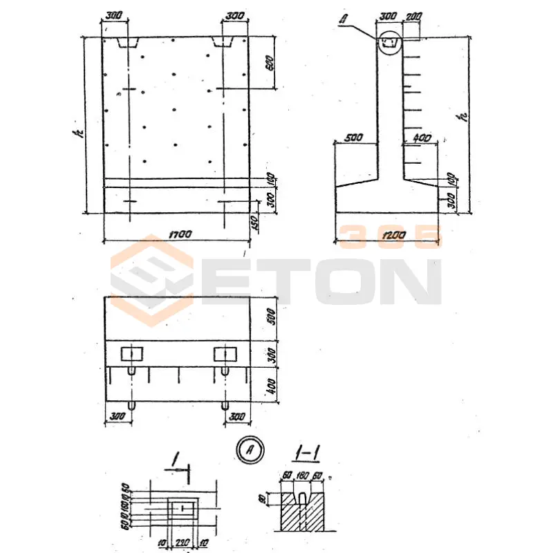 Блоки фундаментов Серия 3.501.1-144 Ф 10 м