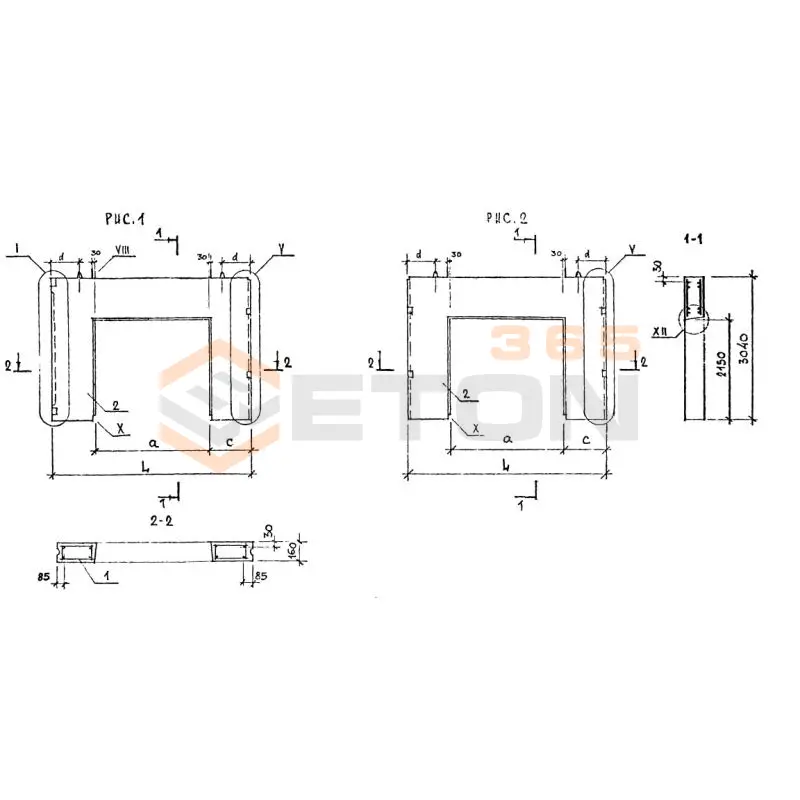 Рамы внутренних стен Серия 1.220.1-2 1ПСР 58-30-1,6-3 т