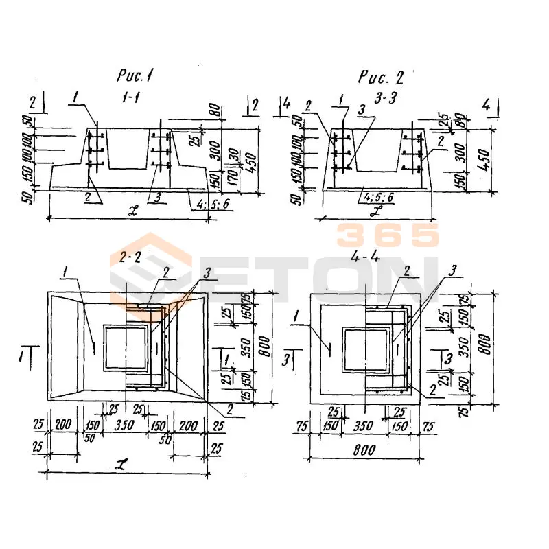 Фундаменты ТПР 501-07-3.83 ФС 8-8 (ТПР 501-07-3.83)