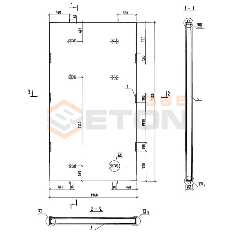 Панели шахт лифтов Серия 1.289.1-2 ПШЛ 63-42-6 б