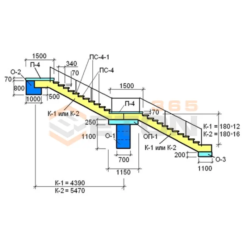 Косоуры индивидуальные К 1