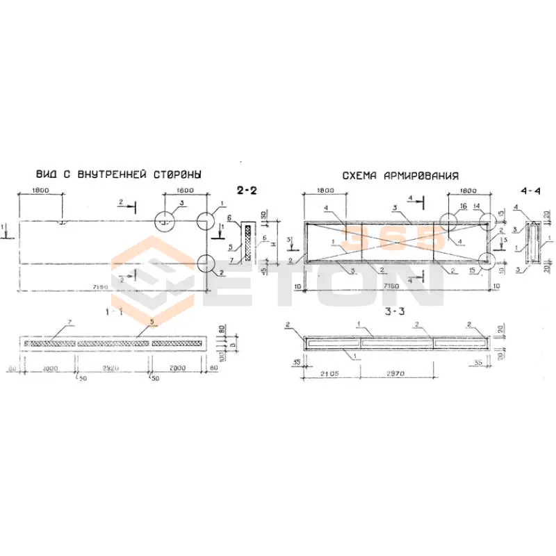 Панели стеновые трехслойные Серия 1.232.1-7 ПСТ 72-12-2,5-1 л