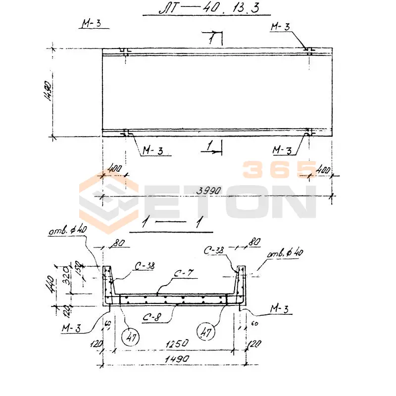 Лотки теплофикационные Серия 3.903 КЛ-14 ЛТ 40-13-3