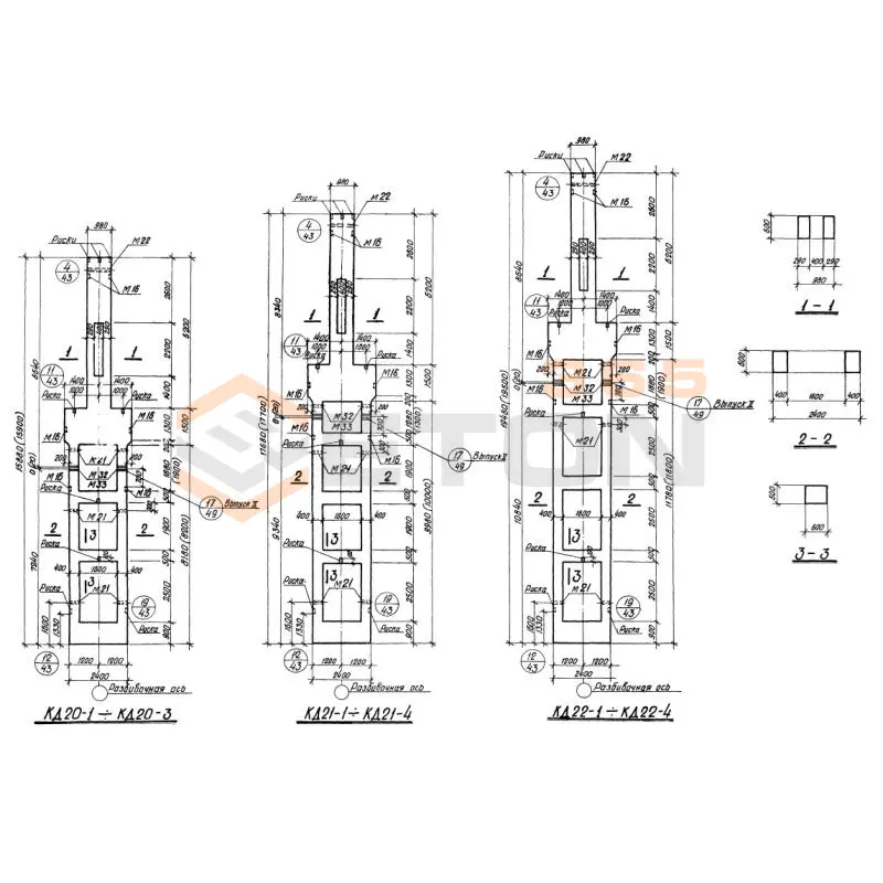 Колонны двухветвевые Серия КЭ 01-60 КД 20-1 (КЭ 01-60)