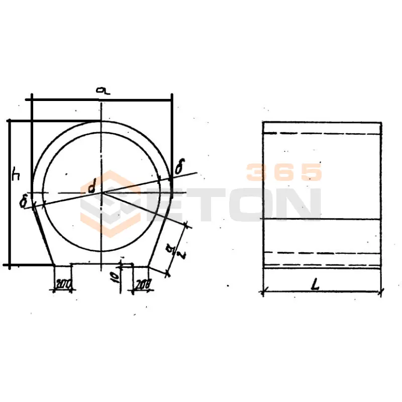Звенья железобетонные круглых водопропускных труб с плоским опиранием для железных и автомобильных дорог Серия 3.501.1-144 ЗКП 6-200