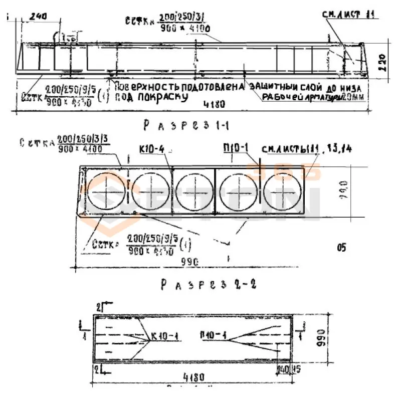 Панели многопустотные Серия 1.141-1 ПТ 42-10 АIII