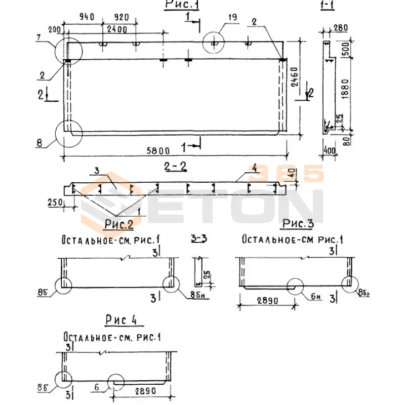 Панели парапета Серия 1.138.1-17 1НЧ 58-25-40-50 л-3,3,1 л (1.138.1-17)
