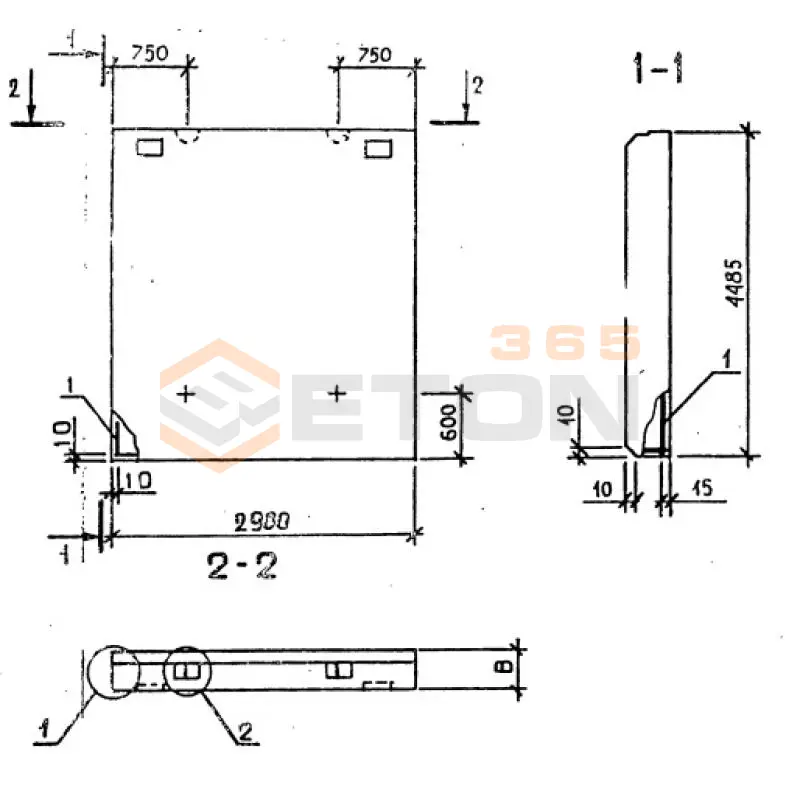 Панели стеновые цокольные серия 1.020-1/87 ( 1.020.1-7, 1.020-1/83, ИИ 04-1, 1.020.1-3пв ) ПСЦ 30-45-3,5 л пв