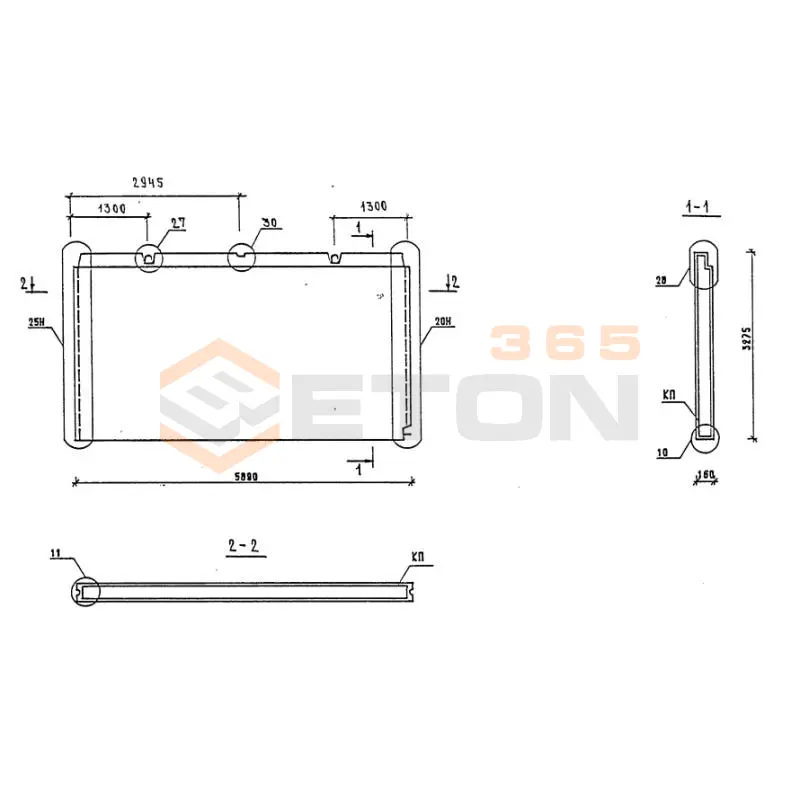 Панели внутренних стен Серия 1.090.1-1/88 2ПВ 59-33