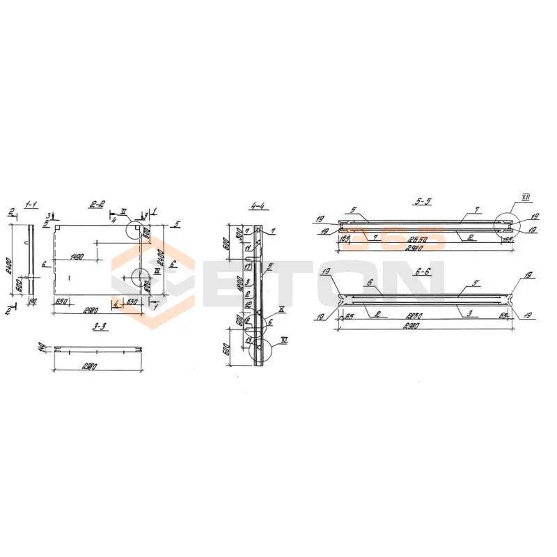 Панели стеновые балочные для прямоугольных сооружений Серия 3.900.1-10 ПС 2-24 кн4 у