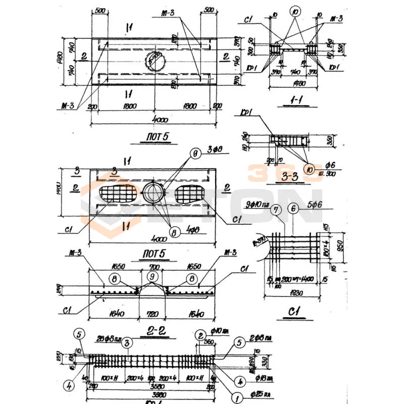 Плиты перекрытия серия ИС 01-05 ( НК 029-23:39 ) ПОТ 5
